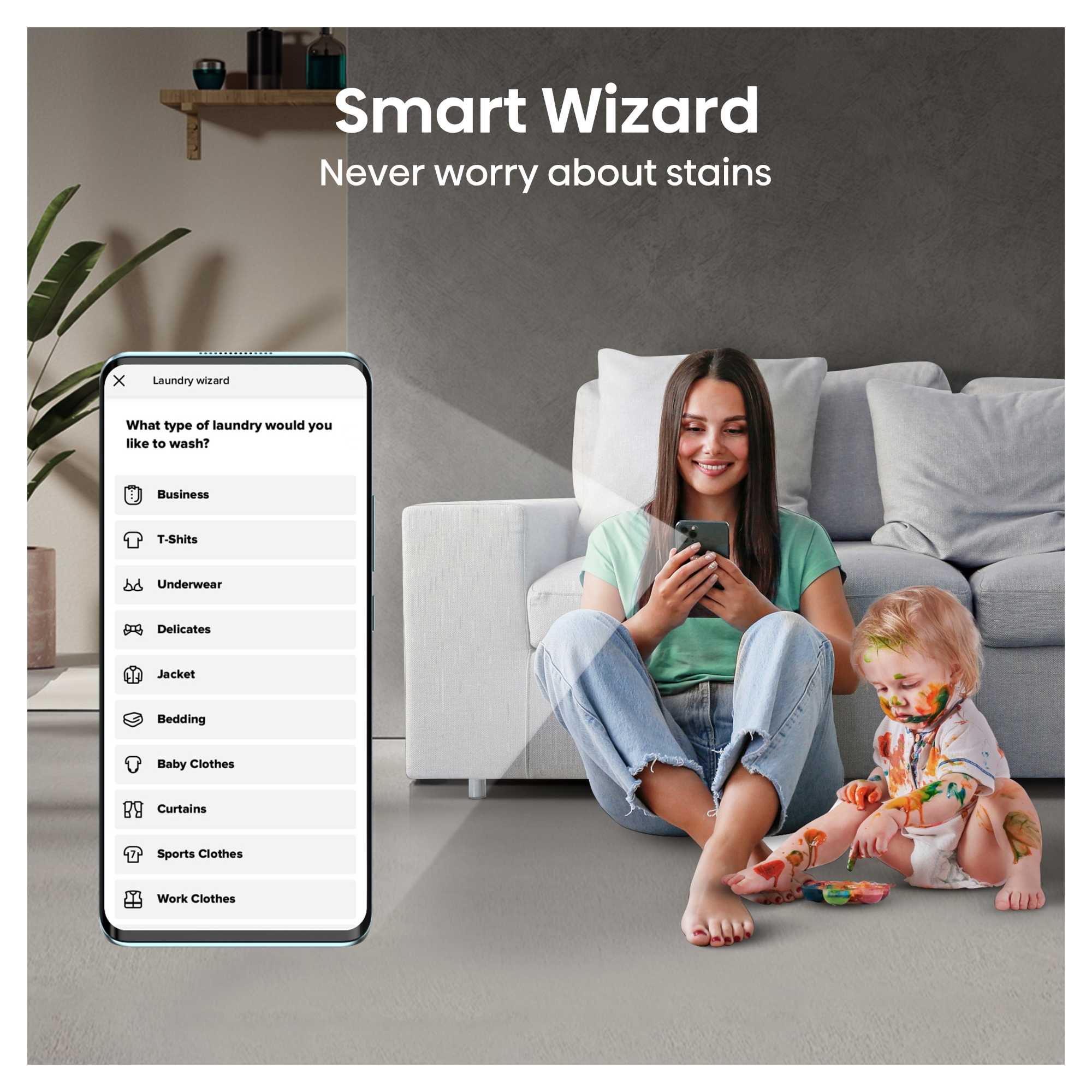 WF5S1245BW 12kg Load 1400rpm Spin Washing Machine with Auto Dosing